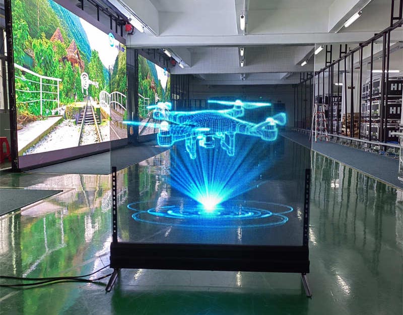 Holographic invisible LED display